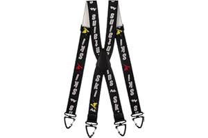 Olata Bretelle Elastiche a Forma di X e Y, Regolabili con Moschettoni di Plastica, per Salopette da Sci