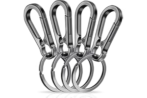 Amaxiu Heavy Duty Metal Keychain, Zinc Alloy Key Chain with Keyring Quick Release Carabiner Clips Keyring Holder Organizer Car Key Finder Hook Keys Clip for Men Women
