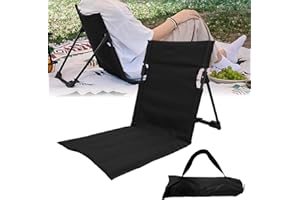 Yunlaishaocer Esterilla de playa con respaldo, silla de playa plegable, tela Oxford 600D, silla de playa, silla de suelo ligera, base de asiento al aire libre para camping, playa, patio trasero