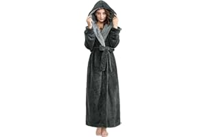 PUTUO Peignoir Femme Robe de Chambre: Polaire Hiver Chaud Longue Peignoir de Bain pour Femmes