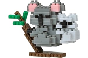 Bandai - Nanoblock - Koala - Mini figurka z cegły - zestaw do budowania, zestaw do budowania, koale pikselowe zwierzęta - NBC257
