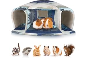 BeBeJoJo Maison pour Cochon d’Inde et Lapin, Lit Douillet Lavable pour Petits Animaux, Tunnel Chaud pour Hamster et Chinchilla
