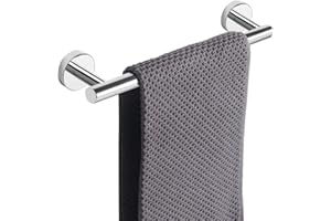 YUET Portasciugamani da 23 cm, cromato, per bagno, cucina, piatti, strofinacci, in acciaio inox 304, antiruggine, montaggio a parete 22,9 cm (specchio lucido)