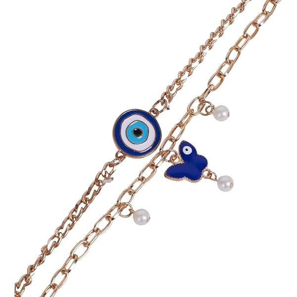 I Jewels Unisex-Adult Rakshabandhan Hamsa Shape Enamel Evil Eye Bhaiya...