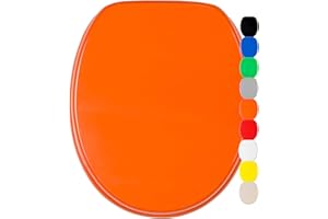 SANILO Deska sedesowa, wiele jednokolorowych desek sedesowych do wyboru, wysoka jakość i stabilna jakość drewna (pomarańczowa)