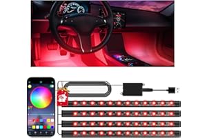 Zdovivot Gift for Men Women Car Led Interior Lights, Birthday Gifts Car Accessories for Women Men, APP Control Ambient Lighting, Music Sync Colour-Changing Lights Secret Santa Gifts for Men