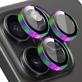 BUFF LABS Buff iPhone 15 Pro Max / 15 Pro Screen Protector 9H Safir Cam Kamera Metal Lens Koruyucu (Renkli)