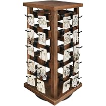 Présentoir à Bijoux En Bois à Niveaux - Pour Boucles D'oreilles, Organisateur Rangement Ou Exposition - 22,5x20,5 Cm - 9