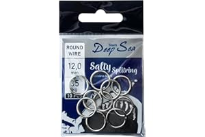 ‎TEAM DEEP SEA Team Deep Sea Salty Splitring Stainless Steel - Hohe Tragkraft - Verwindungsfrei - Ideal für Norwegen