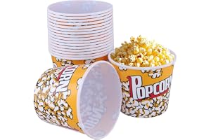 YIXNSW 18 stycken 1,25 liter popcorn hink, popcornbehållare, 12 x 14 cm, återanvändbar popcorn skål för hemmabiofester, filmk