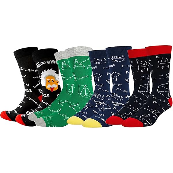 Calzini Divertenti Con Tema Matematica E Scienza, Unisex, Taglia 36-45, 95% Poliestere 5% Spandex, Traspiranti, Antipilling, Regalo Originale - 3