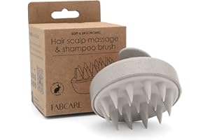 FABCARE Cepillo Cuero Cabelludo | Masajeador Cuero Cabelludo | Paja Trigo y Silicona | Cepillo Exfoliante Capilar Pelo Húmedo y Mojado | Masajeador Cabeza Crecimiento Capilar, Beige