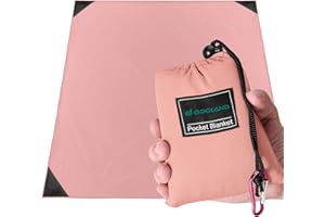 Odoland Outdoor Pocket Travel Blanket Beach Mat - Waterproof Sand Proof Beach Blanket, Picnic Mat - Multi Colour and Sizes - Portable Lightweight for Camping, Picnic Pink L