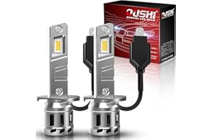 OUSHI Lampadine LED H1 - Aggiornato 600% 6500K Bianco Xenon Mini Con Ventola Non Polarità 16000LM Plug and Play (2 Pezzi)