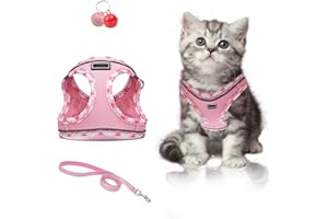 FREESKILL Katzengeschirr mit Leine Ausbruchsicher - Katzengeschirr Kitten, Verstellbares Welpen- & Katzengeschirr mit Reflektoren, Katzenleine mit Geschirr für Katzen, Perfekt für Kleine Hunde