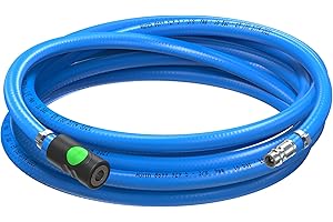 AUPROTEC Juego de manguera de aire comprimido de 9 mm de diámetro interior, 1 m, manguera de PVC, con acoplamiento de seguridad Prevost S1, manguera de compresor Würth muy flexible