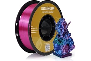 Kingroon Tricolour Silk PLA Filament,3D Printer Filament PLA, 1.75 PLA Filament Multi Colour 3D Printer Filament, Dimensional Accuracy +/- 0.03 mm, 1 kg Spool(2.2lbs), 1.75 mm, Red Blue Green