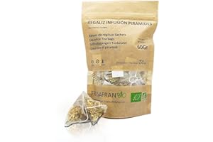 FRISAFRAN | Regaliz de palo Infusión Piramide ★ 30Uds | 60g | te regaliz | Ecológico | paloduz | regaliz palo infusion | natural | infusiones | Directamente del productor | cultivado en Navarra
