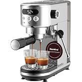 Neretva 20 Bar Ultra Compact Stainless Steel Espresso Maker | Professional Express Coffee Makers with 1.3L Reservoir, LED Dis