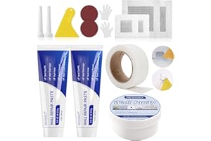 SEISSO 700g Enduit de Rebouchage Blanc | 2x 250g Pâte de Réparation Murale + 1x 200g mastic | Kit Complet avec Ruban Adhésif et 4 Patches pour Réparation de Fissures, Rayures, Graffiti et Peeling