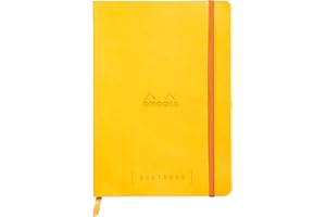 RHODIA 117756C - Carnet Souple Bullet Journal Goalbook Jonquille - A5 14,8 x 21 cm - Pointillés Dot - 240 pages - Papier Clairefontaine Ivoire 90 g/m² - 2 Rubans, Fermeture Élastique - Simili Cuir