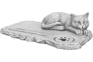 ABOOFAN Lapide Per Gatti Decorativa in Resina, Resistente Agli Agenti Atmosferici Statua Di Gatto Per Giardino Accessorio Commemorativo Per Animali Domestici