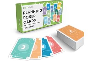 2DOBOARD Planning Poker Cards for Agile Scrum - 12 Players - Including E-book with instructions - Clear and Colourful Scrum Cards for Agile Estimation - Increase communication in your Scrum Team