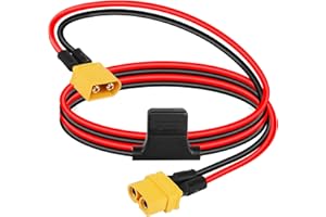 HONR 1M/3.2F XT60 Kabel 12AWG Xt60 Verlängerung mit 30A Sicherung Silikondraht für Ebike,Drone Auto Lipo Batterieladegerät,Elektroheizung Solarpanel Wohnmobil Boot- Ecoflow