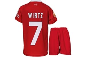 Hawkara Lpool 25/26 Wirtz #7 Kinder Sonderausgabe Home Trikot mit Kurz, Fußball Trikot Set Jugendgrößen