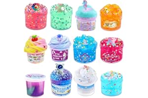 APLUSTTI 12 Stück Slime Set - Fluffy Cloud Wolkenschleim,Clear Slime & Butter Schleim,Mitgebsel Kindergeburtstag Schleim, Halloween Weihnachten Geschenk für Mädchen,Jungen