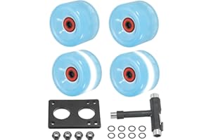 PATIKIL Roller Skate Wheels Set, Light Up Skateboard Cruiser Wheels Set with Bearings Trucks Tool Kit for Outdoor Quad Skate