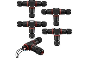 DUBUOZA 4 Piezas Empalmes Cables Electricos de 3 pines，Empalmes Cables Electricos Estancos，IP68,Empalmes Cables Electricos Estancos Ø5-10mm，Apto Para jardines, exteriores, suelos, techos