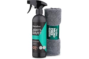 Hendlex Pulitore Interni Auto 500ml con Panno in Microfibra – Kit Pulizia per Plastiche e Cruscotto – Ravviva e Protegge, Rimuove Sporco e Lascia Un Fresco Profumo