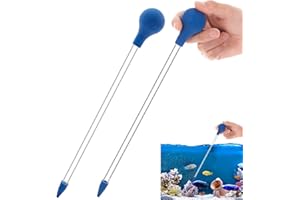 NEWELLSAIL Coral Feeder 30cm Lange Pipette Acryl Meeresfisch Riff Fütterungsröhrchen Flüssigdünger Futterspender für Fischen, Korallen, die Meisten Aquariumorganismen 2 Stück (Blau)