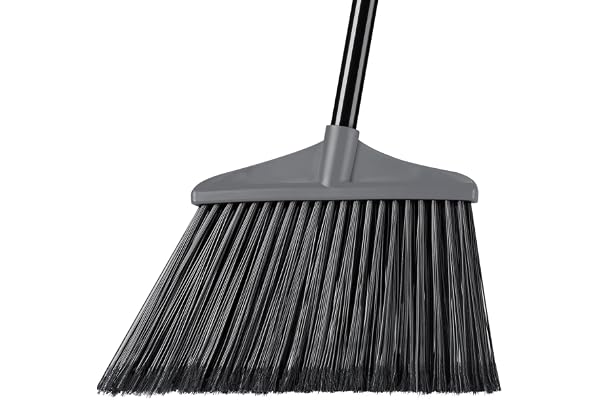 Lifewit Balai Exterieur Terrasse 135cm, Balai Jardin Extérieur Poils Durs, Balais Mécaniques Pliable Interieur avec Réglable Longue Manche pour Nettoyage des Sol, Garage, Jardins, Gris Foncé, 1 Pièce