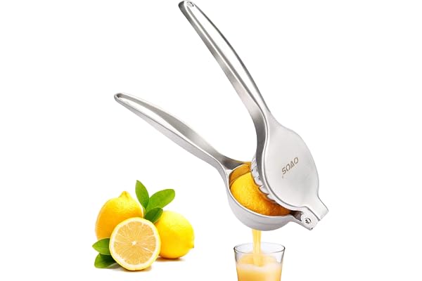 Presse agrumes OVOS Presse citron manuel incassable en acier inoxydable 18/8, pour un maximum de jus, passe au lave-vaiselle, Garantie à Vie (Version améliorée)