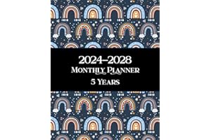 2024-2028 Monthly Planner 5 Years: rainbow cover from January 2024 to December 2028 (60 Months) Five Year (2024, 2025, 2026, 2027,2028) weekly Agenda Calendar with To do list, Goals And Note Pages|