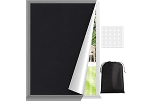 HSIULMY Portable Blackout Curtains,145cm x100cm 100% Blackout Blind Curtains Window Cover, Cut to Any Size, Easy to Stick On for Baby Nursery, Bedroom, Dorm Room, or Travel Use