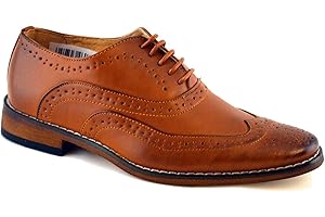 Goor Boys Lined Leather Lace Up Wedding Shoes Tan Elegant Brogues Sizes 6 to 10