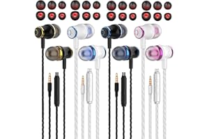 MUNSKT 4 Pares de Auriculares Auriculares estéreo con Graves Pesados Auriculares con Control Remoto y micrófono, computadoras portátiles, Auriculares con Aislamiento de Ruido para Juegos