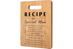 Elequaint Christmas Birthday Gifts for Mum, Mum Gifts from Daughter Son, Premium Bamboo Cutting Board Present for Mum Mother Mummy, Unique Mum Gifts for Christmas Birthday Mother Day