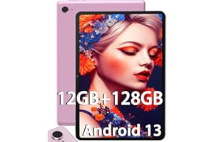 XUEMI Tablette Tactile 10 Pouces, Octa-Core 12 Go RAM + 128 Go ROM, (1To Extensible) WiFi Tablette Android 13 Certification GMS, 8MP + 5MP Caméras, Type-c, 6000 mAh Batteries -Rose