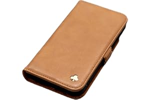 Porter Riley - Funda de Piel para iPhone 15. Funda de Piel auténtica con Ranuras para Tarjetas y Soporte Horizontal (Bronceado)