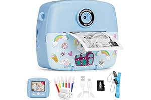 ASTGMI Sofortbildkamera Kinder,Kinderkamera Kompaktkameras 1080P HD Sofortdruck von Fotos,Geburtstagsgeschenk Weihnachten Geschenk Spielzeug ab 3 4 5 6 8 7 9 10 11 Jahre Mädchen Jungen 3 Rollen Fotopapier