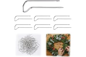 URROMA 200Pcs Épingles Florales Épingles de Jardin à Double Blocage en U Piquets de Fourche en U pour Couronnes de Noël Couture Bijoux Présentation Bricolage Plantes (Argent)