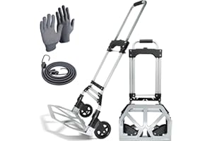 WMR Heavy Duty Folding Aluminium Hand Truck Trolley | Multi-Purpose Sack Barrow Cart | Lightweight & Durable Aluminium Trolley for Luggage, Groceries, Office, Warehouse | 80KG Load Capacity