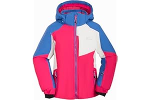 SMONTY Mädchen Skijacke, wasserdicht, warm, mit Kapuze, Schnee-Wintermantel für Kinder