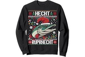 MÄNNER UGLY CHRISTMAS - HECHT ANGLER GESCHENKE Hecht Ruprhecht Knecht Ruprecht Ugly Christmas Sweater Sweatshirt