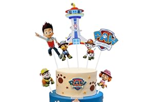 JIASHA 7 Stück Paw Patrol Tortendeko, Paw Patrol Figuren Torte, Paw Patrol Kuchendekoration, Paw Patrol Muffin Deko, Paw Patrol Cake Topper Deko für Kinder Geburtstag Party Supplies (B)