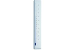 TFA Dostmann Linea analoges Innen-Außen-Thermometer, aus Aluminium, zur Kontrolle der Innen-und Außentemperatur, wetterfest, L 41 x B 17 x H 275 mm, Silber